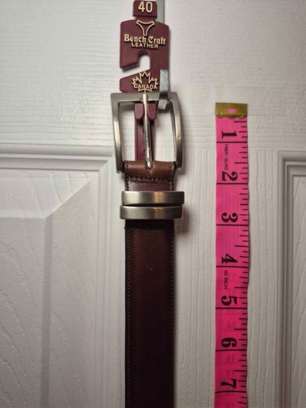 Vtg New Old Stock New With Tags Bench Craft Canada Brown Leather Belt Size 40
